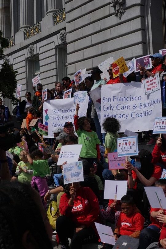 childcaresf's tweet photo. The child care community is making its voice heard today at #SanFrancisco City Hall to #ProtectBabyPropC!

Send a message to the Mayor and Board of Supervisors today: https://t.co/pM3PZtILMH https://t.co/qBBzTyW6bI