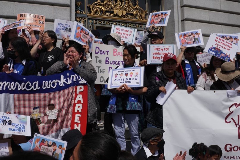 childcaresf's tweet photo. The child care community is making its voice heard today at #SanFrancisco City Hall to #ProtectBabyPropC!

Send a message to the Mayor and Board of Supervisors today: https://t.co/pM3PZtILMH https://t.co/qBBzTyW6bI