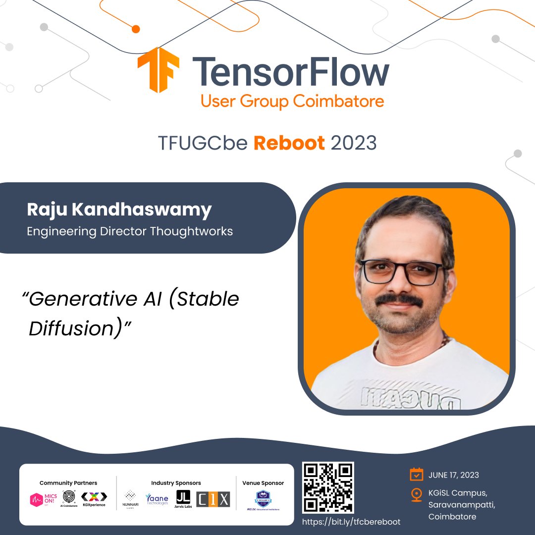 mldotcbe's tweet image. We are thrilled to extend a warm welcome to @rajukandasamy, an exceptional tech enthusiast and strategist, as our distinguished speaker!
Join us on June 17. Stay Tuned!
Register here - bit.ly/tfcbereboot
#TFUGCbeReboot2023 #TFUGCbe