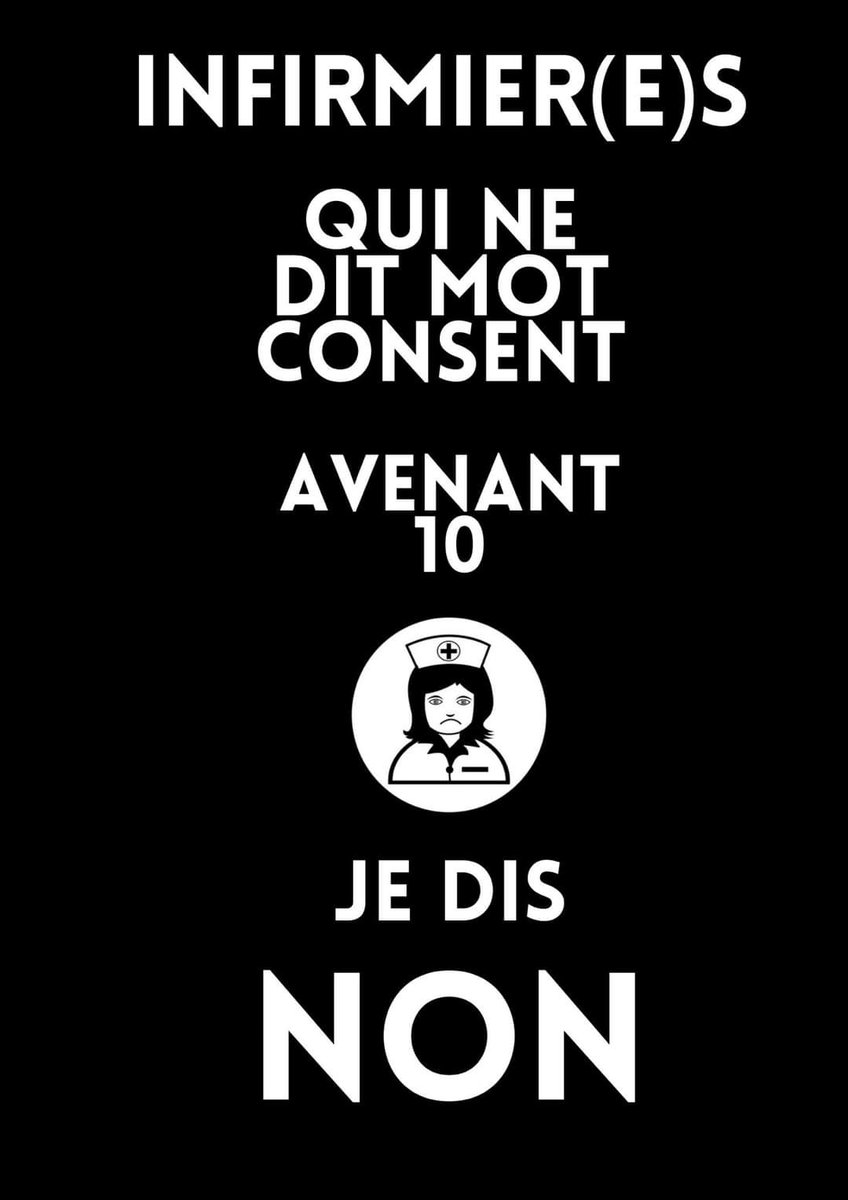 Avenant 10 #nonmerci 
#NON
DES MIETTES AUX #infirmiersliberauxencolere 
Avenir sombre pour la profession...

UNE HONTE <a href="/Elisabeth_Borne/">Élisabeth BORNE</a> <a href="/FrcsBraun/">François Braun</a> <a href="/agnesfirmin/">Agnès Firmin Le Bodo</a> 

⚠️NOUS REFUSONS⚠️