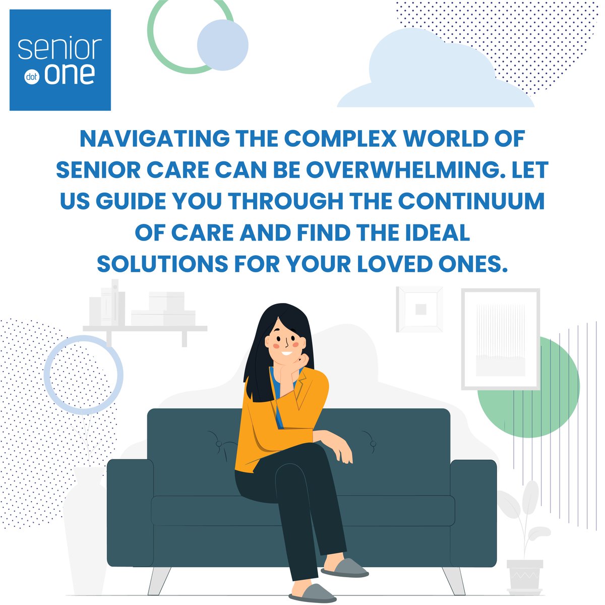 Navigating Your Senior Years with Confidence is easy with SeniorOne.

Call Us at 1-888-888-2191 to speak with a Care Advisor today!☎️