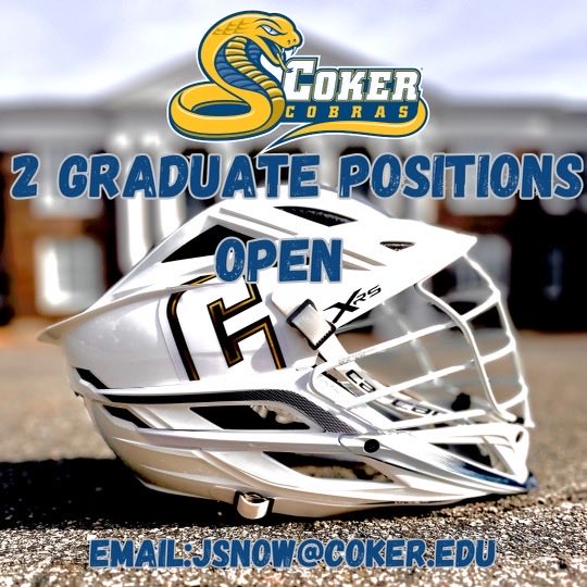 John Snow (@coachsnow_lifeu) on Twitter photo Looking for 2 Graduate Assistants. Earn a free Master’s degree (and a stipend) and get experience coaching in the best NCAA D2 conference in the country. Email jsnow@coker.edu if you’re interested. Looking for 2 Graduate Assistants. Earn a free Master’s degree (and a stipend) and get experience coaching in the best NCAA D2 conference in the country. Email jsnow@coker.edu if you’re interested.