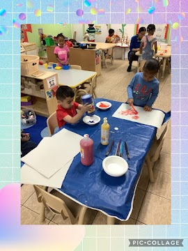 Our friends are having fun in the art center! They are mixing primary colors and creating some new colors.
#playfuldiscoveriescdc #playfuldiscoveries #prekforall #nycpreschool #earlylearning #artforkids #primarycolors #makingcolors #playingwithpaint #funlearning #kidsactivities