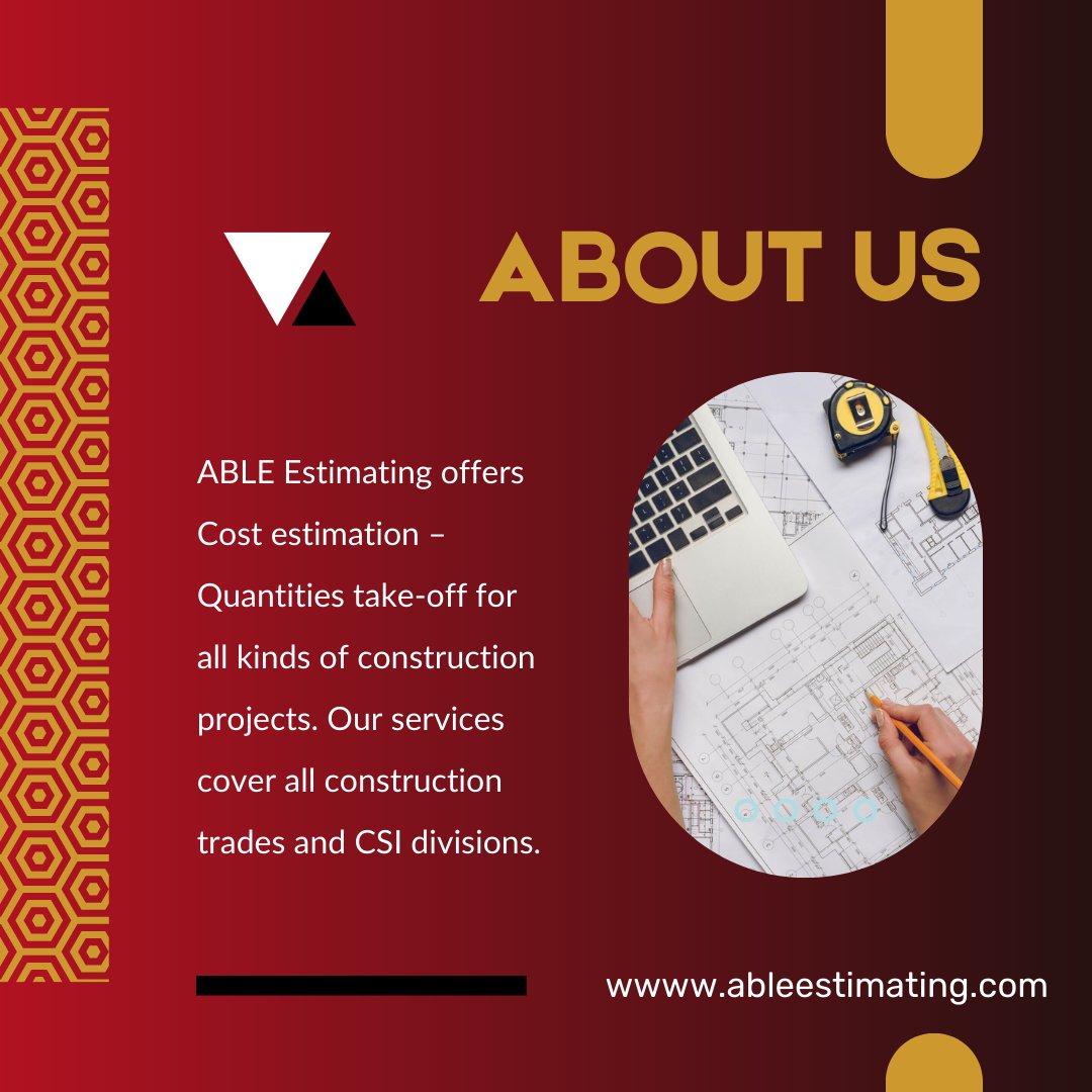 🌟 Meet ABLE Estimating® 🌟 - Your trusted partner in cost estimating!

Let's build a better future together, one estimate at a time.

ABLE Estimating® || ableestimating.com || 786 872 7179

#constructionindustry #constructionnews #remodeling #roofing #concrete