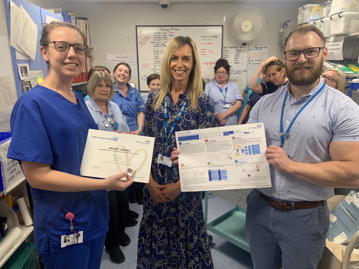 Huge congratulations to Philippa from S&C Division on achieving her Bronze Improvement Matters Award for her fantastic improvement work in ophthalmology. Well done 👏 @DAOcrewe @ClareHammell