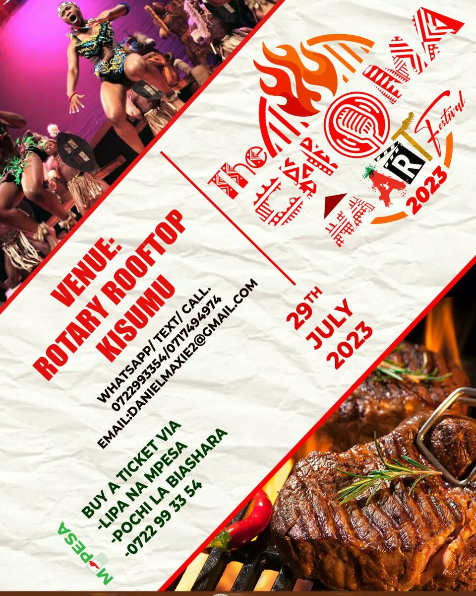 Ras_Buddz's tweet photo. Embrace the Cultural Extravaganza at Choma na Art Festival Where Nyama Choma Meets Live Performances, Poetry, Music, and Unforgettable Fun, ooh, and Rap?
Join us on 29th July at the Kisumu Business Incubation Centre (Rotary) for an unforgettable experience. #chomanaart https://t.co/QDNjSmXm0h