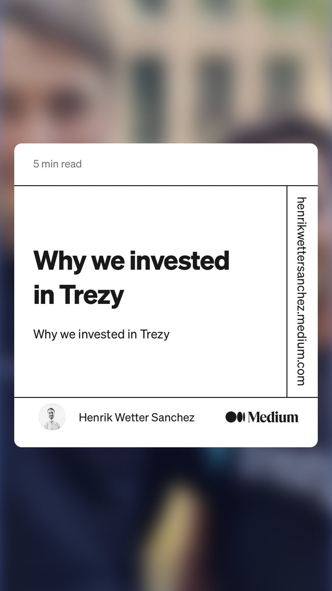 _javigon's tweet photo. “Why we invested in Trezy” by Henrik Wetter Sanchez
https://t.co/NcU4c9sKGd https://t.co/8k2mVWjvjP