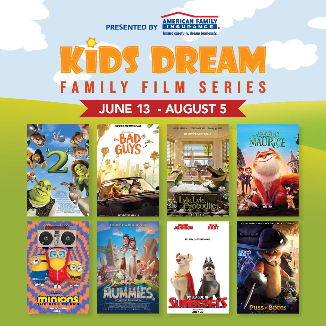 Cool off this summer at the theater courtesy of the #KidsDreamFilmSeries presented by American Family Insurance! 🎬 Join the fun by presenting this mobile voucher at participating Marcus Theaters for two free admission. Learn more at amfam.ly/2VQjlbz 🍿