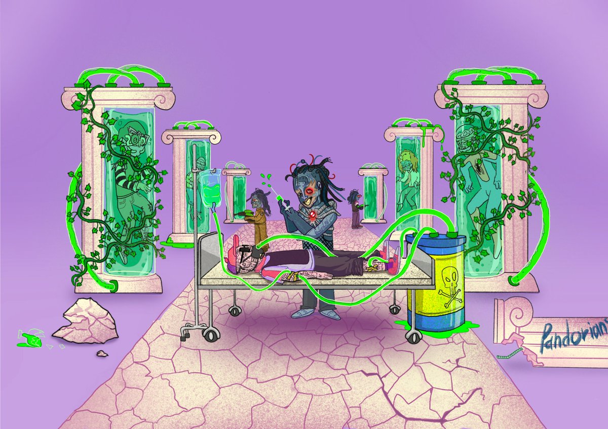 PandoriansNFT's tweet photo. Toxin has become not just an addiction, but an object around which the economy of the Pandorians is built

Fortunately the toxin is firmly tied to the Pandorians' familiar currency of Solana https://t.co/UNGyIao7Rr