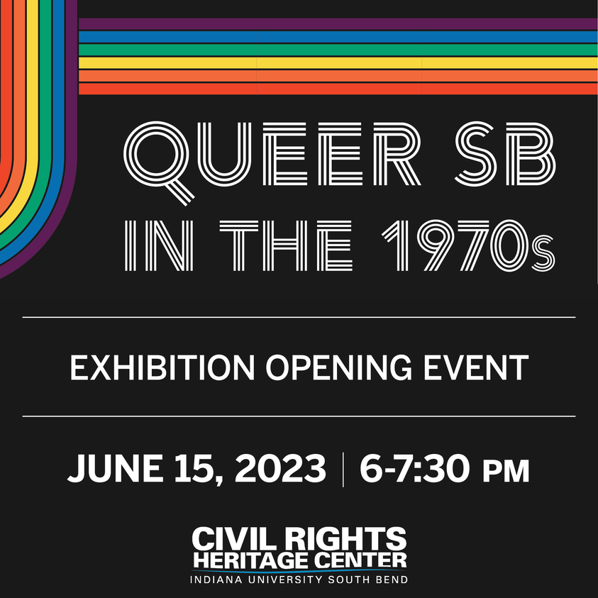 TheLGBTQCenter's tweet photo. Learn how, fifty years ago, South Bend’s LGBTQ+ community grew and fought against injustices. "Queer SB in the 1970s" at the Civil Rights Heritage Center tonight from 6 to 7:30pm. https://t.co/KqFiMcqmmY
