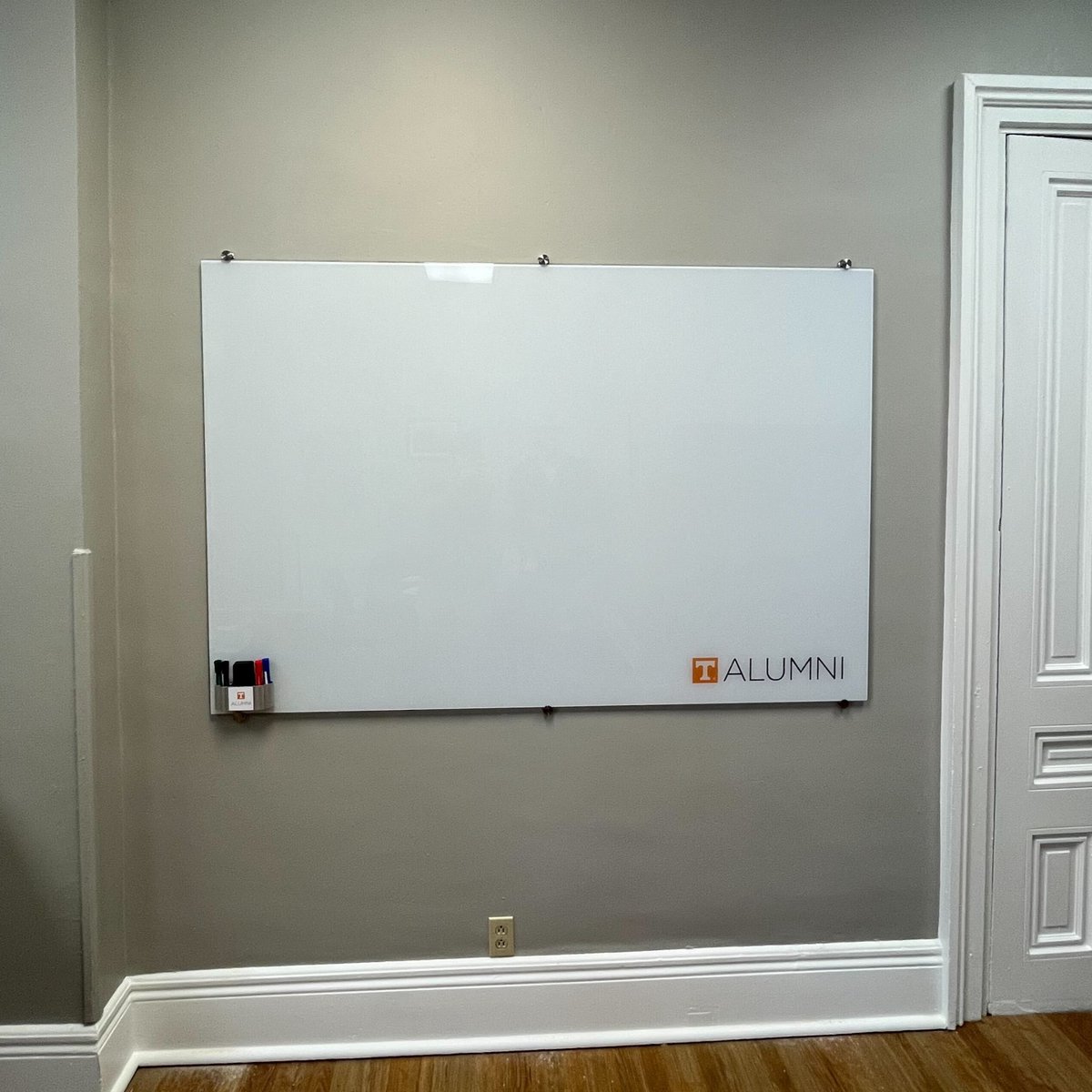 Add your branding wherever you are! Check out this custom white board for UT Alumni. #graphiccreations #buildyourbrand #knoxvilletn #signage #displays