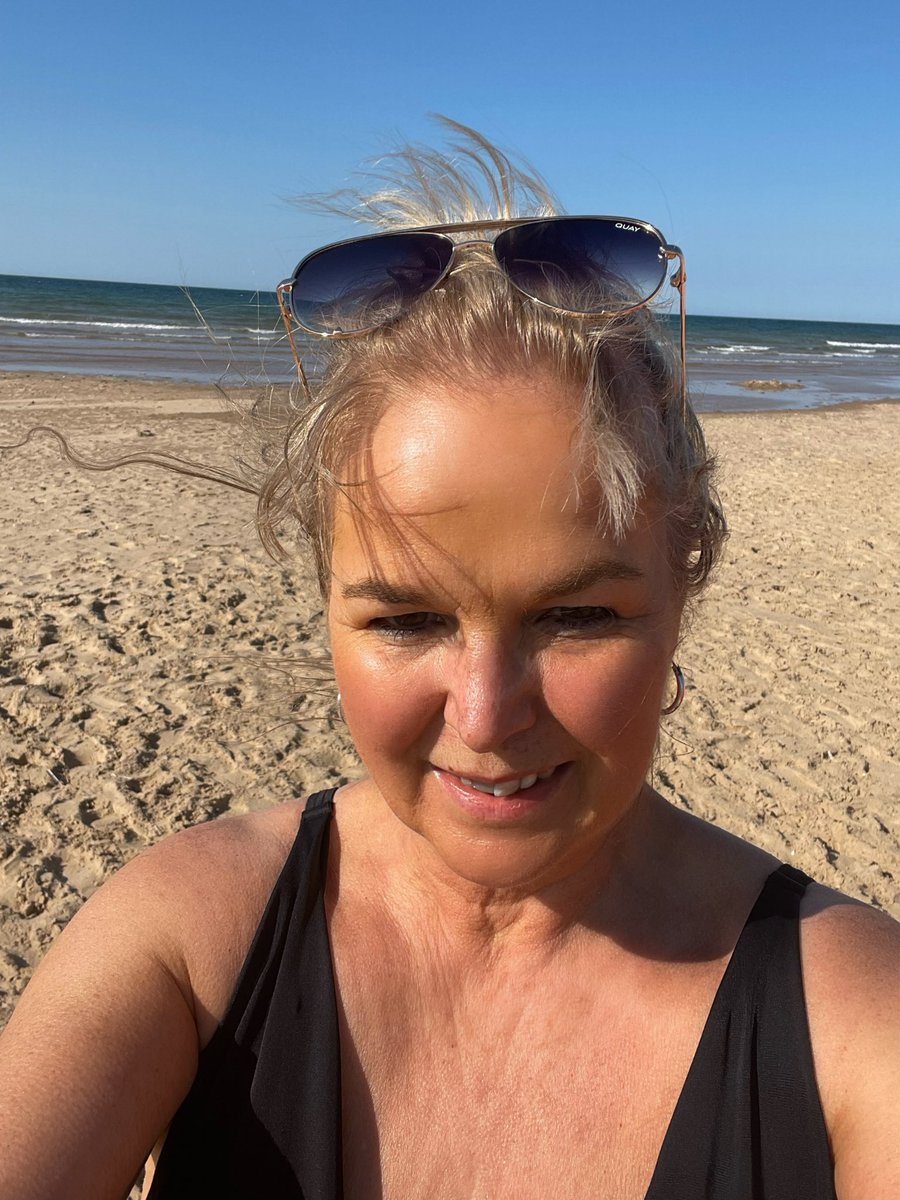 Excuse the windswept post plunge look but swimming in the sea is just the best #Norfolk #camping #outdooradventures