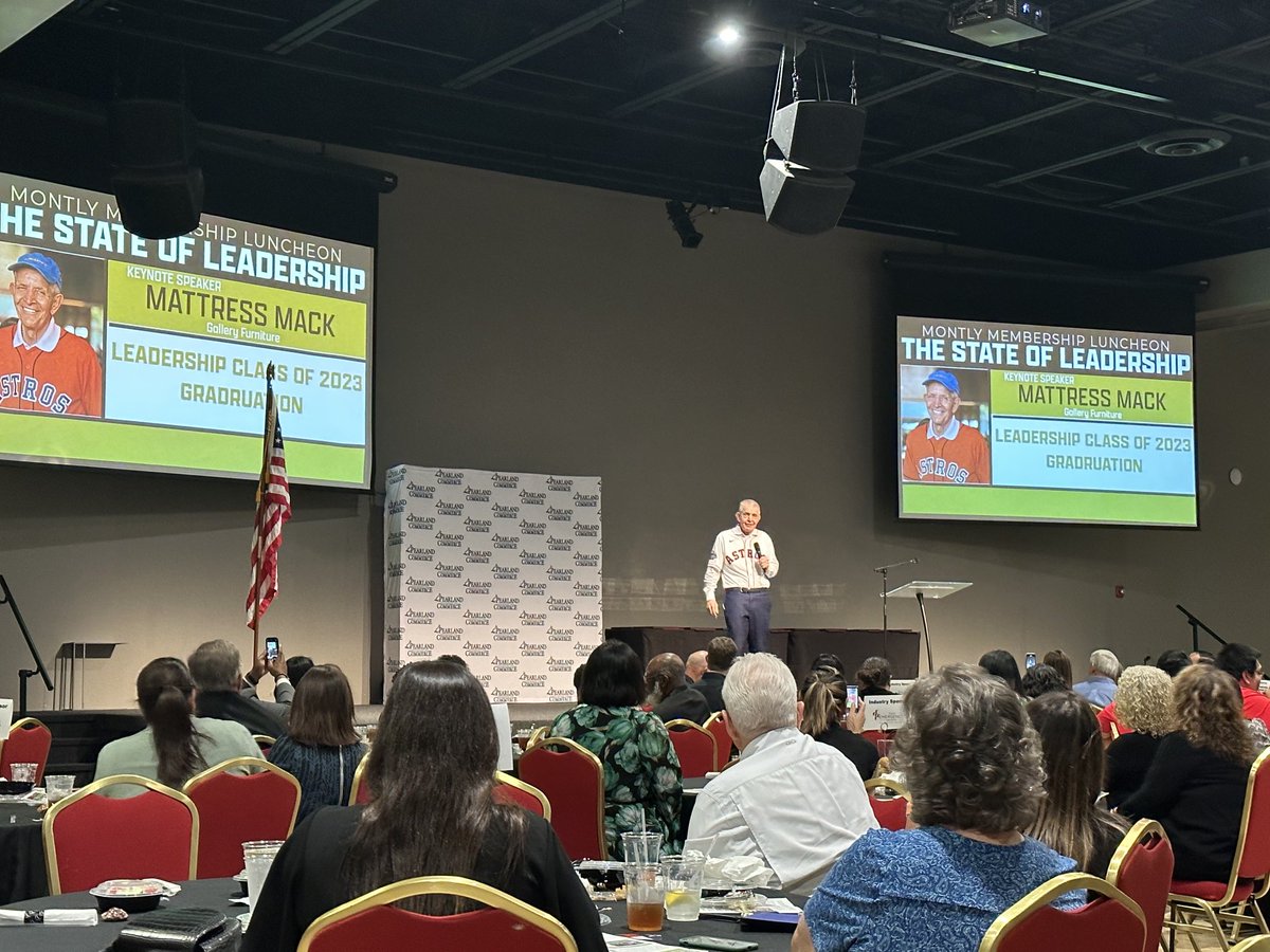 Always inspiring to hear Jim McIngvale  ⁦<a href="/MattressMack/">@MattressMack</a>⁩ speak. He’s the hardest working man out there &amp; truly leads by example 👏. Thank you for the great leadership program ⁦<a href="/PearlandChamber/">Pearland Chamber</a>⁩. #HarmonyPartnersInEducation ⁦<a href="/HarmonyEdu/">Harmony Public Schools</a>⁩ ⁦<a href="/hpshoustonsouth/">HPS Houston South</a>⁩