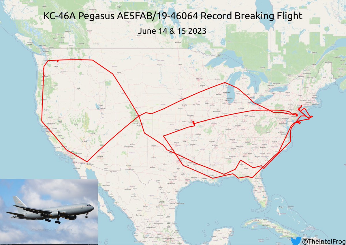 TheIntelFrog on Twitter flight path of US Air Force KC46A Pegasus AE5FAB 1946064