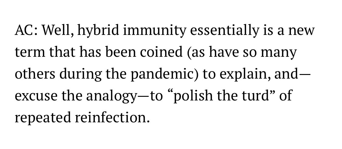 LisaForKansas's tweet photo. Fantastic quote from @arijitchakrav
⬇️

Those pushing notion that repeated reinfection is helpful are attempting to “polish the turd”

✅ 🎯

Link to full interview in reply… https://t.co/SooXMxSFcx