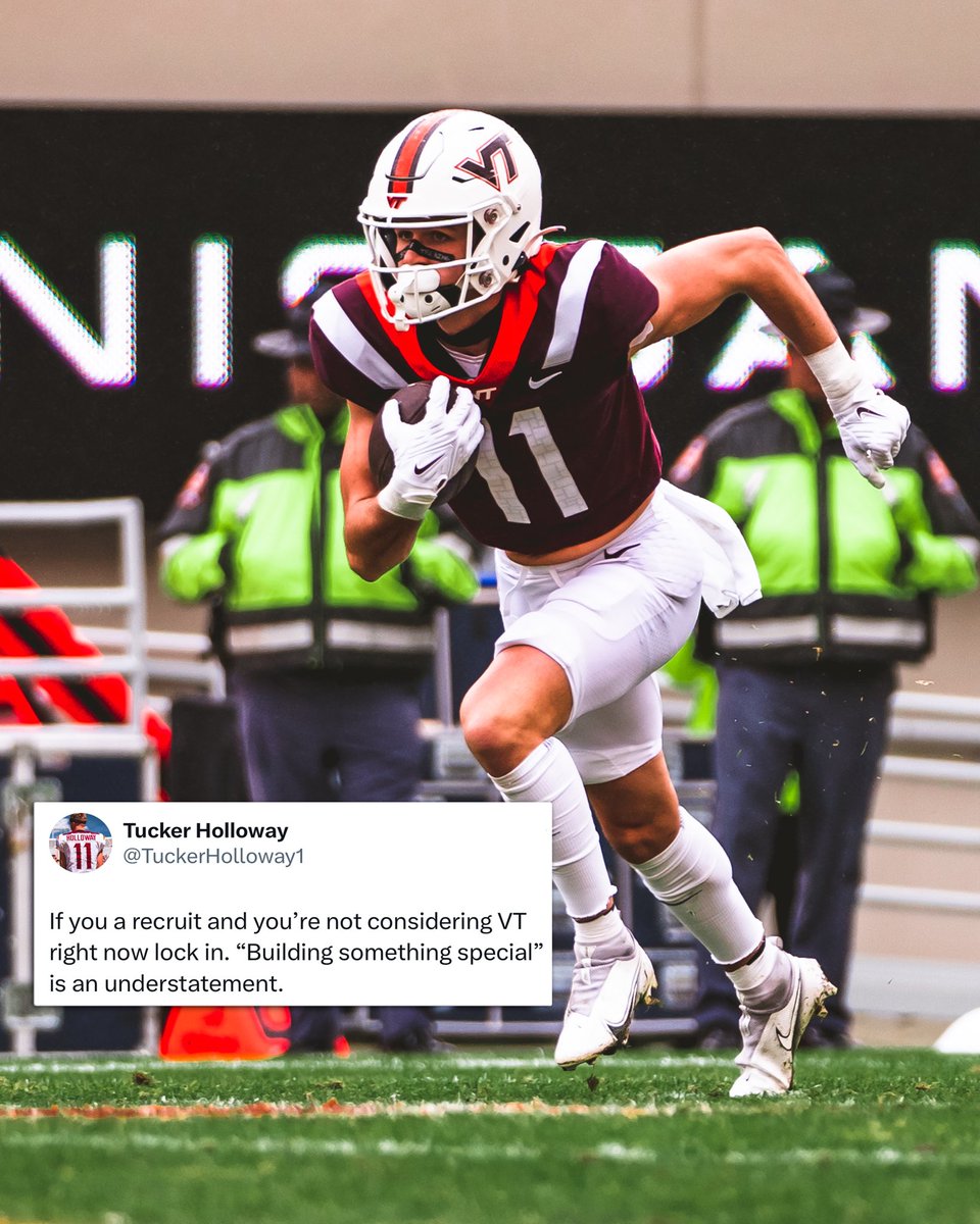 HokiesFB's tweet photo. You heard him 🗣️ 

#ThisIsHome | @TuckerHolloway1 https://t.co/pvq7yIrbzU