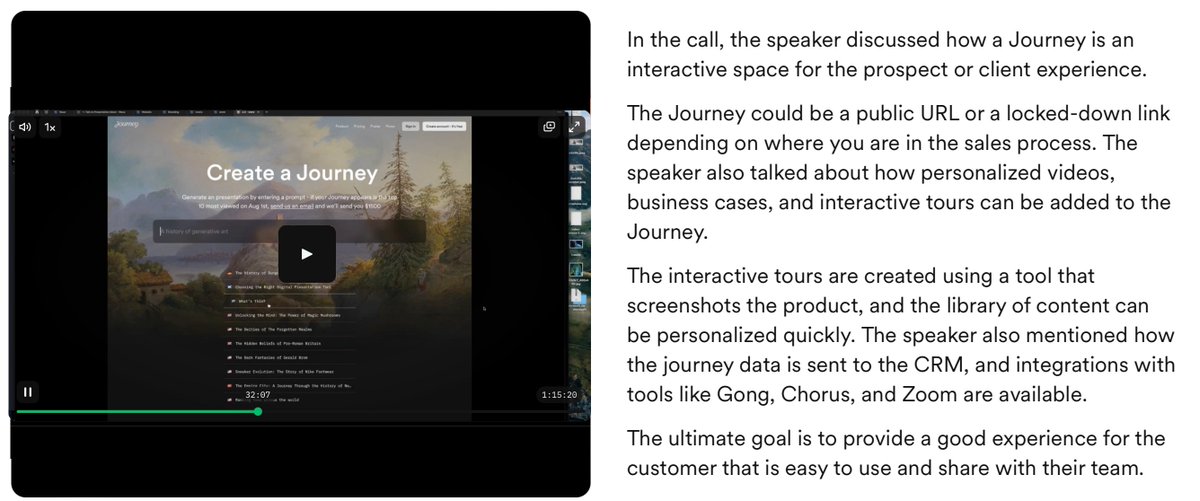 journeyio's tweet image. Introducing ... our @Gong_io Integration
Insert recorded calls with one click into Journeys.
Generate summaries and follow up text block content based on the call - automagically. 🚀
journey.io/blog/integrati…