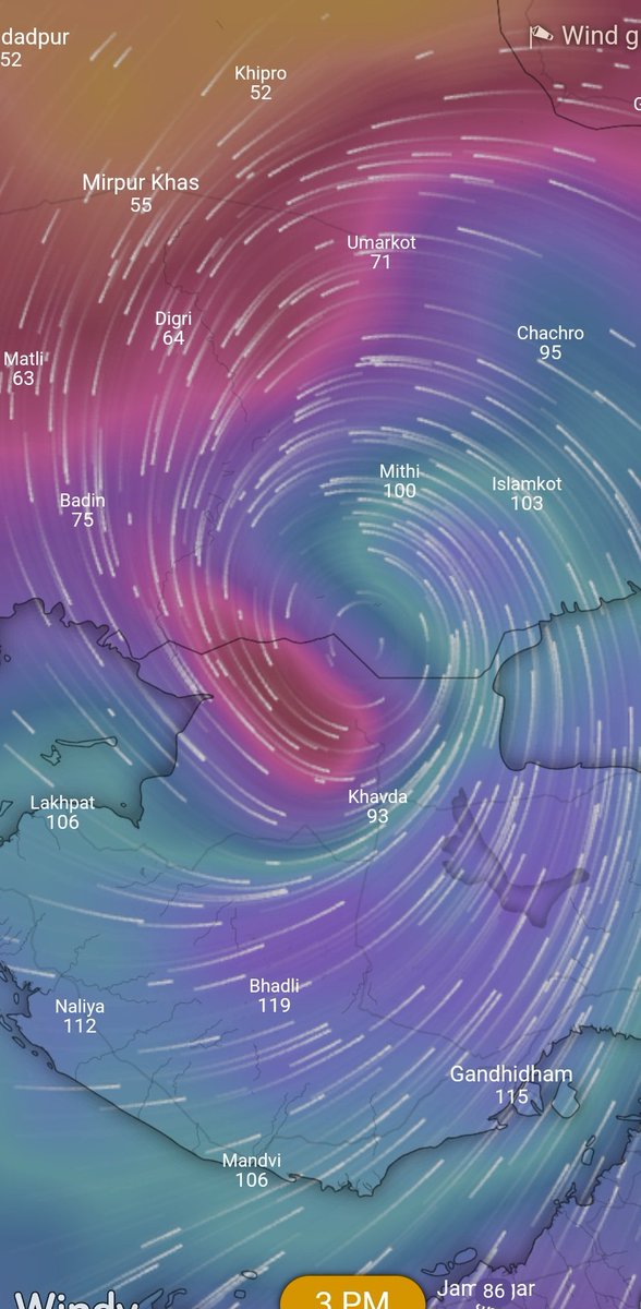 kinjalchhaya's tweet photo. Next 15 to 20 hours are going to be very crucial for #gujarat very strong winds possible need to stay at homes and avoid unnecessary travel.
Please zoom in picture. It shows #gustingwind speed . It feels sad to state that it's not over yet https://t.co/PeU4fVw05n
