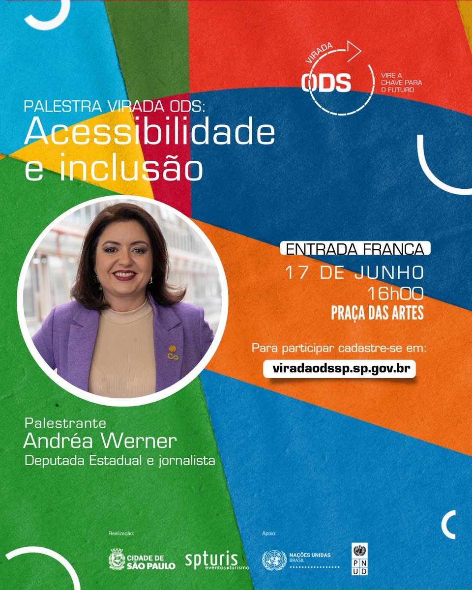 viradaods's tweet photo. No dia 17/06, na segunda edição da Virada ODS, convidamos a Deputada Estadual e jornalista, Andréa Werner (@andreawerner_  ) para fazer parte do painel Acessibilidade e Inclusão.

Participe! Fique de olho nas postagens para você conhecer os próximos integrantes do painel. https://t.co/MuIsi1HYJC