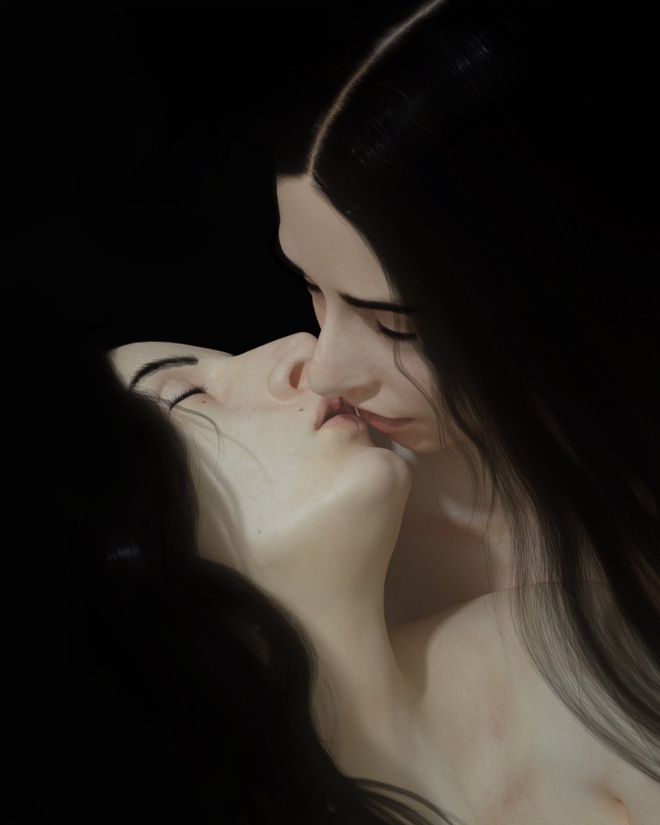 wonderkatzi's tweet image. I'd love to present you 'Sweet Delight' – Inspired by the lines from William Blake’s ‘Auguries of Innocence’, the piece further explores the symbolism of the poem by putting its two heroines in the aforementioned state of ‘sweet delight’ — as opposed to the ‘endless night’ of…