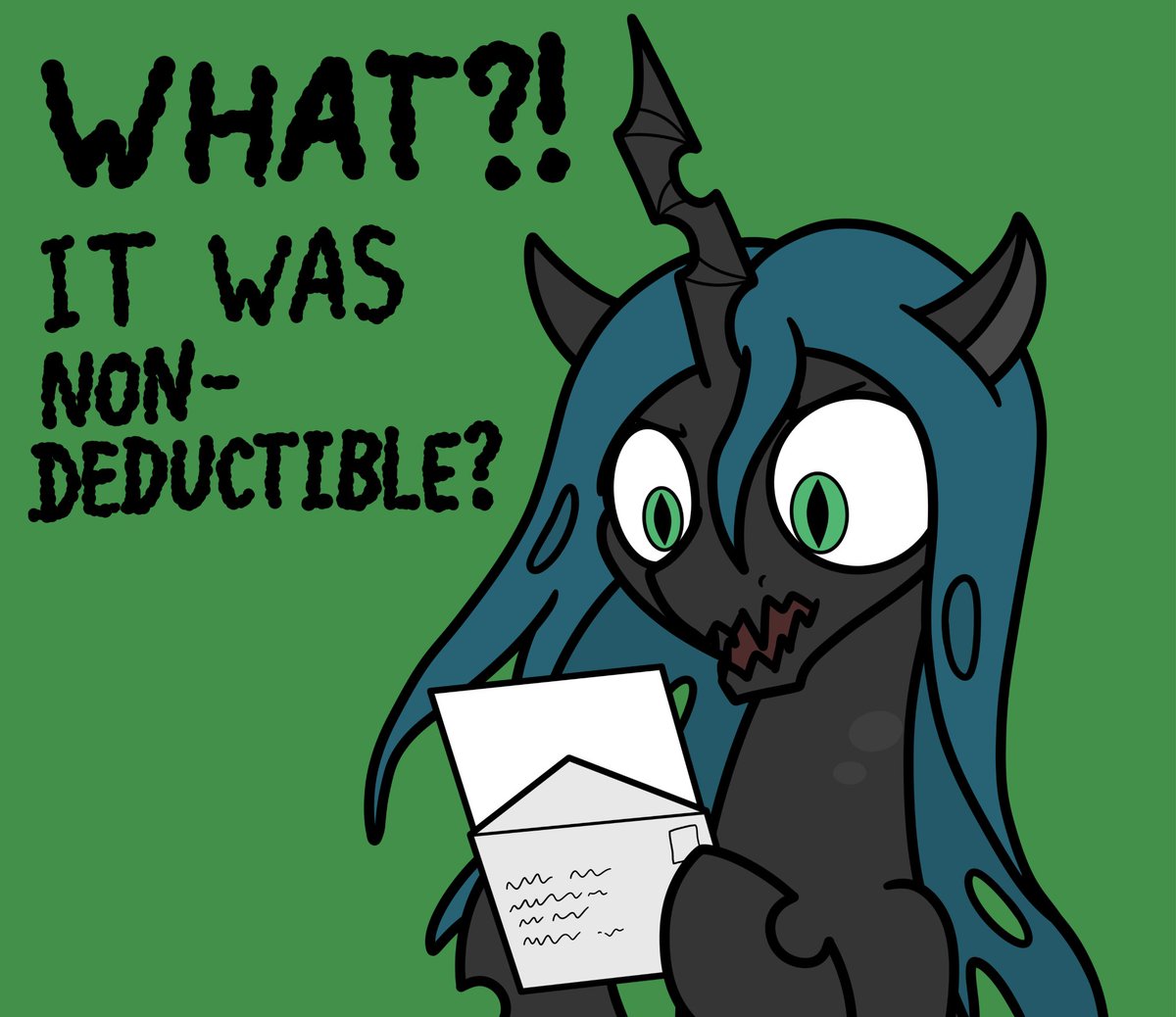 'How do they expect me to manage the finances of a hive this way?'

tumblr.com/ewoudcponies/7…

#mlp #mlpart #mlpfim #queenchrysalis