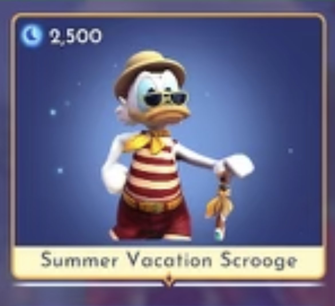 Summer Vacation Scrooge is available in Disney Dreamlight Valley