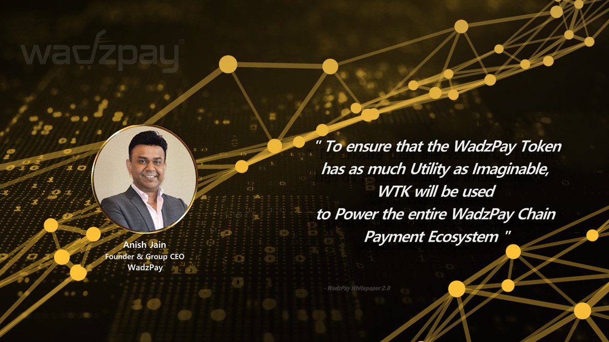 ' With #WadzPay Token as the default currency for Fees as well as other Features for Payment Processing, we envision that $WTK will see Utility far beyond our initial Vision '

- WadzPayChain WhitePaper 

#WTK #WadzPay #wpc #wearewadzpay #CBDC #utility  #payments #cryptocurrency