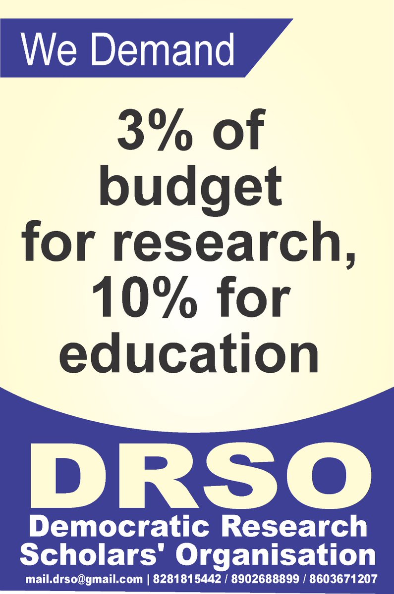 ScholarsDRSO's tweet photo. Main demands of the South Zone Scholar Convention on #NEP2020.
(1/3)
#Research_funding
#Hike_fellowship
#Regular_fellowship
#NonNET
#NoPseudoscienc
#Save_Research
#DRSO https://t.co/O8nnc5oscN