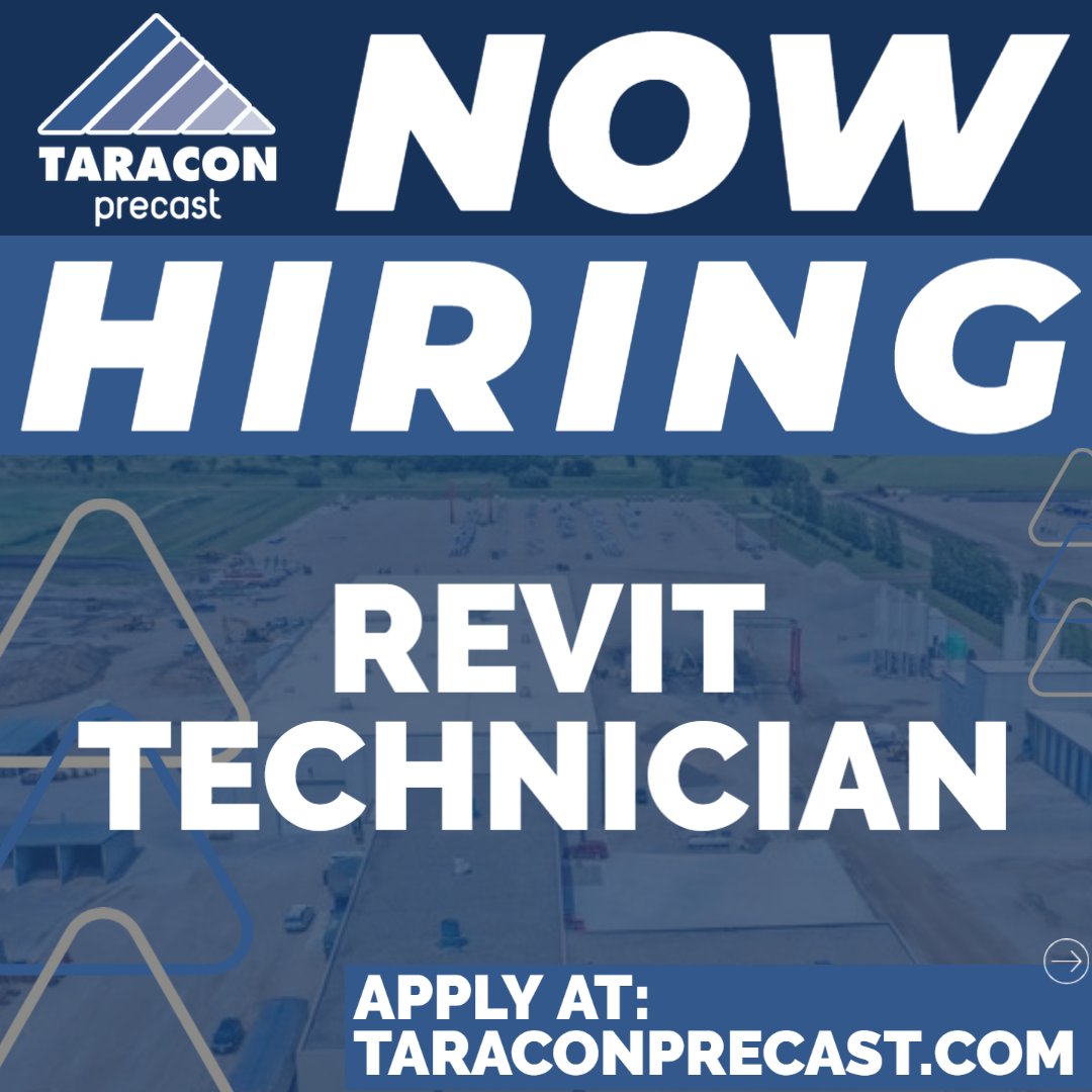 Join our team at Taracon Precast as a Revit Technician!

Apply online at taraconprecast.com.
.
.
.
.
#revit #tech #revittechnician #nowhiring #precast #taraconprecast #careers