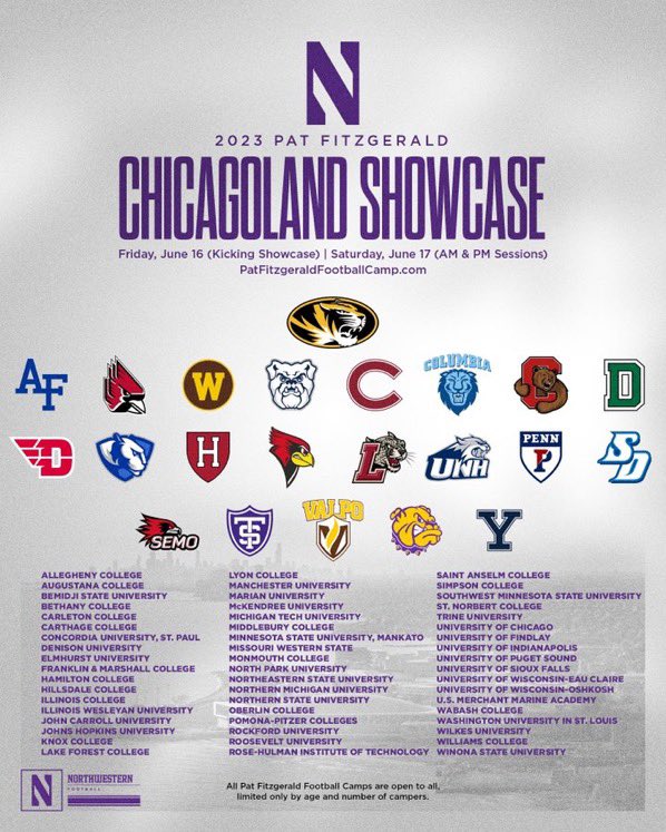 Michael Drain (@michaeldrain18) on Twitter photo I will be at the <a href="/NUFBFamily/">Northwestern Football</a> camp on saturday. Looking forward to competing!
<a href="/CoachSaboFIST/">Kevin Sabo</a>
<a href="/FISTFootball/">FIST FootballAcademy</a>
<a href="/Ty_Witt2096/">Tyler Witt</a>
@PSHS_Cougars
<a href="/coachbrosman/">Jake Brosman</a>
<a href="/PSHS_Athletics/">Cougar Athletics</a> I will be at the <a href="/NUFBFamily/">Northwestern Football</a> camp on saturday. Looking forward to competing!
<a href="/CoachSaboFIST/">Kevin Sabo</a>
<a href="/FISTFootball/">FIST FootballAcademy</a>
<a href="/Ty_Witt2096/">Tyler Witt</a>
@PSHS_Cougars
<a href="/coachbrosman/">Jake Brosman</a>
<a href="/PSHS_Athletics/">Cougar Athletics</a>