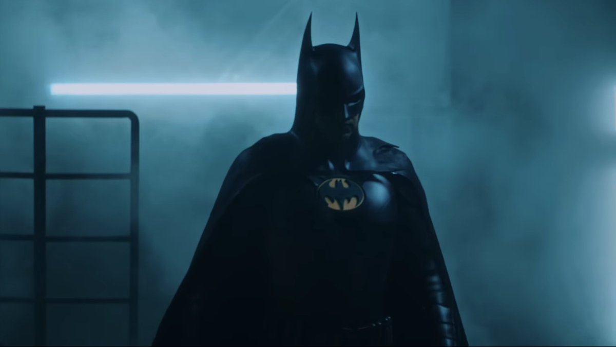 PhilWMovies's tweet photo. For me the GREATEST part of #TheFlash is seeing Michael Keaton return as #Batman! 

Mysterious, sly, and heroic. He is Batman.

With just the whisper of his iconic phrase, he reminds us why he remains such a memorable Dark Knight, and to me a personal favorite. https://t.co/sKwrpgrUqg