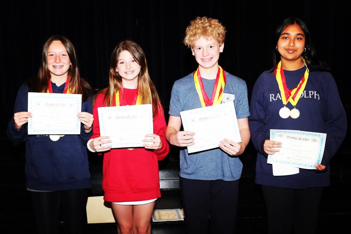 Middle &amp; Upper School students attained national recognition on the National Spanish Examinations, earning 126 medals. Among all NSE testing participants nationally who were awarded medals, Randolph students ranked 5th(gold), 8th(silver), &amp; 32nd(bronze). randolphschool.net/randolph-schoo…
