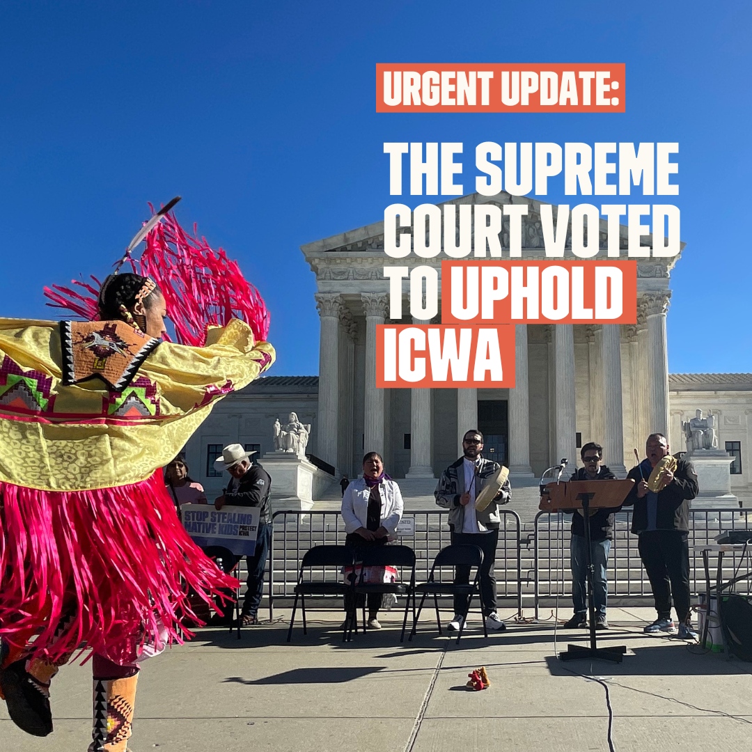 NativeGiving's tweet image. UPDATE: HUGE VICTORY! Today, SCOTUS voted to
uphold ICWA!

They have sent a clear message that these bogus attacks
against Tribal sovereignty will not be tolerated.

We’re overjoyed with this major victory for Native children,
Native families, and the future of Native peoples. 🎉