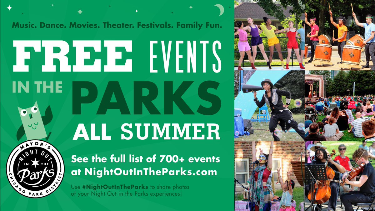 Your #NightOutintheParks weekend highlights:

🗓️6/16
Skate into Summer, Music &amp; Treats at Public Studio Party, <a href="/NY2Dance/">Nejla Yatkin</a>, Wicker Open Mic &amp; It's Always Gay Here
🗓️6/17
THE P.L.A.N., <a href="/WindyIndieLit/">WINDY INDIE</a>, <a href="/NY2Dance/">Nejla Yatkin</a> &amp; <a href="/jbbrwckypuppets/">Jabberwocky Puppets</a> 
🗓️6/18
<a href="/NY2Dance/">Nejla Yatkin</a> 
👉 nightoutintheparks.com