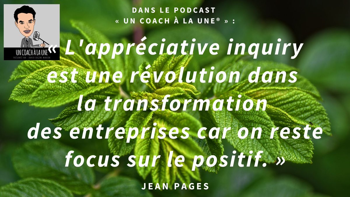 Dans le 25ème épisode du podcast « Un Coach À La Une® », le coach et superviseur Jean PAGES répond à nos questions sur l’approche de l’appréciative Inquiry.

Écoutez l'épisode : tinyurl.com/UCALU25JP

#LeMédiaDesCoachs #Coaching #coach #supervision
