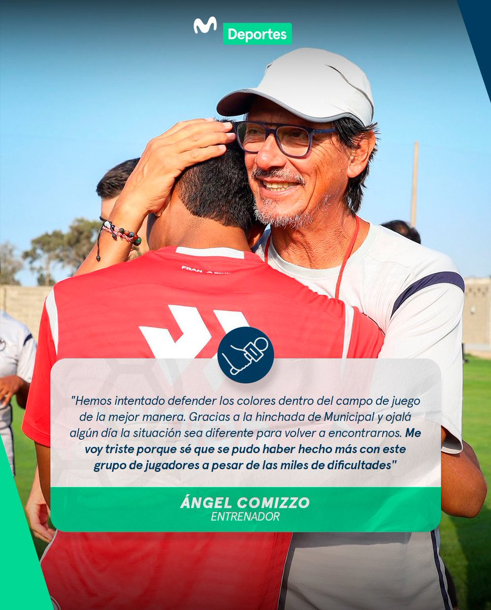 Ángel Comizzo se despidió de Deportivo Municipal: “Aprendí a querer a Muni.  Ojalá algún día la situación sea diferente para volver a encontrarnos”.  ⚽️🎙️ 📷 Deportivo Municipal, image size:967x1200