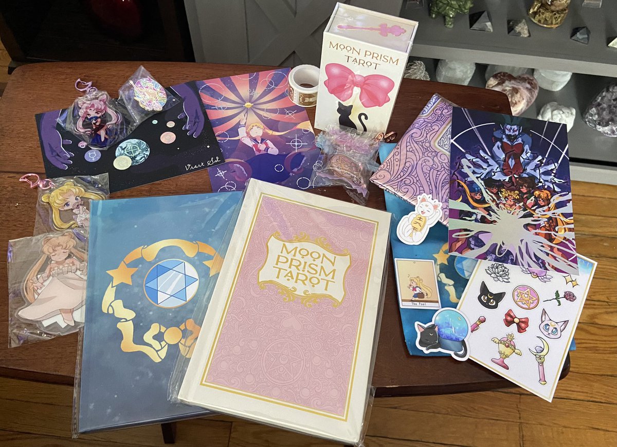 Phew! Big thank you to <a href="/MoonPrismTarot/">MoonPrismTarot @ shipping!</a> for letting me be a small part of this project and thank you for all this! I wasn’t expecting everything! 💀 it’s all so pretty!