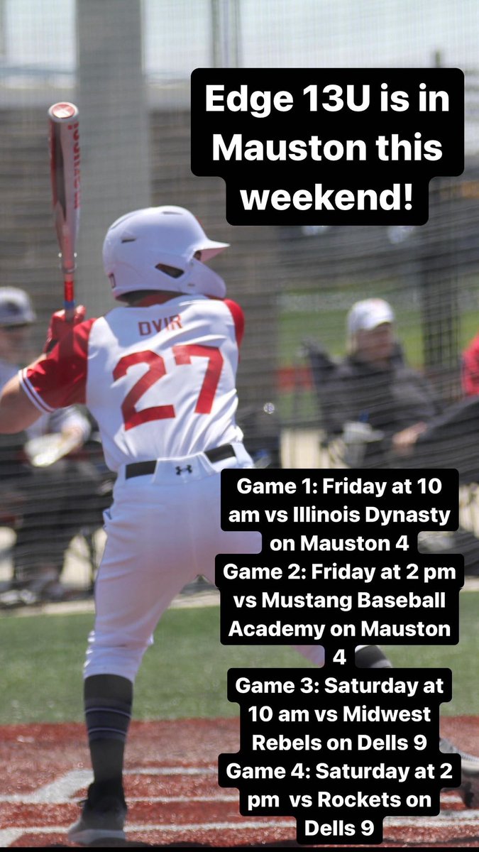 Pastime Tournaments on Twitter "RT EdgebaseballWI All Edge teams are playing this weekend