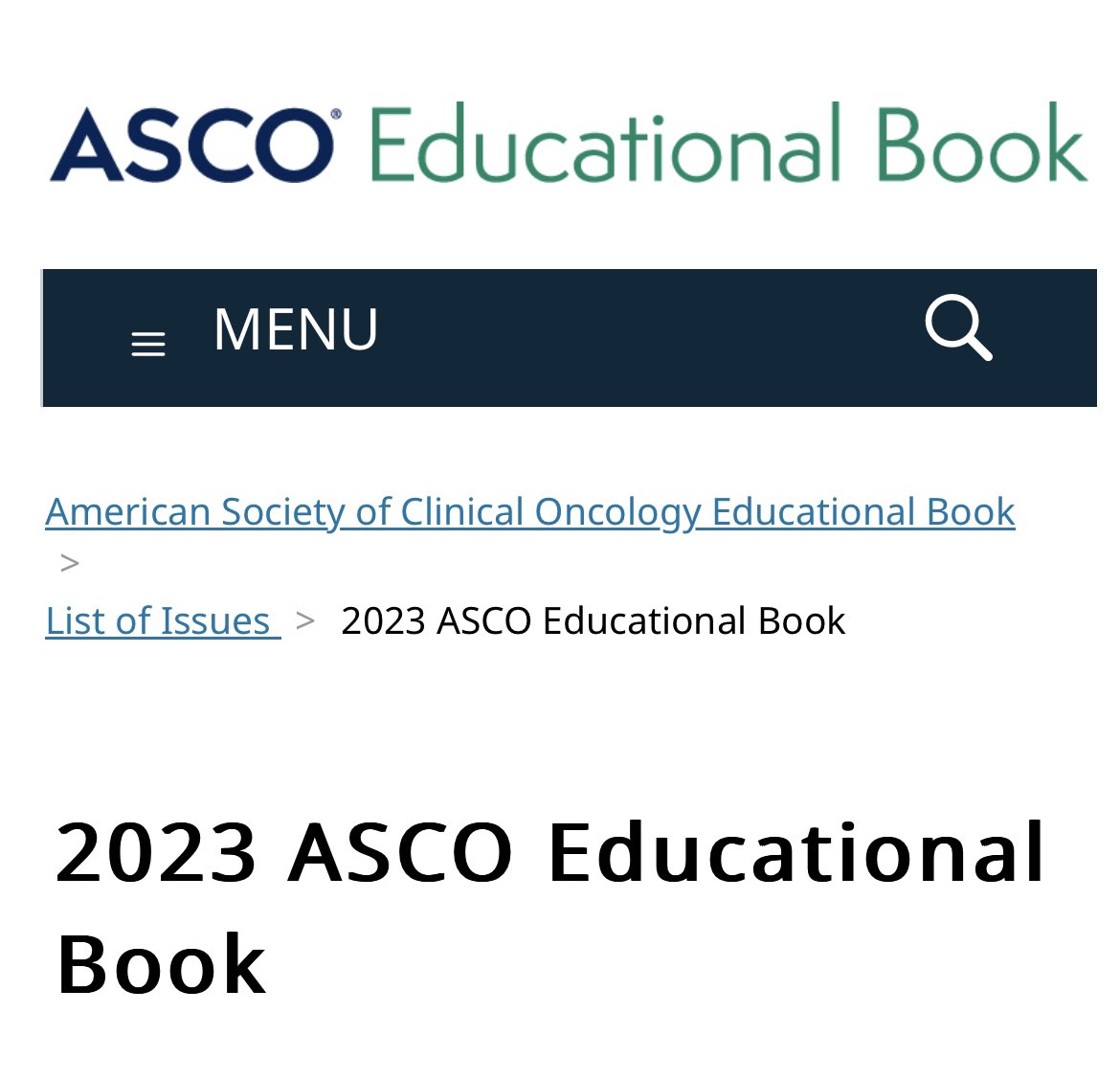 RManochakian's tweet image. 🚨Check out these 5️⃣ excellent peer-reviewed #LungCancer articles from #ASCO23 #EducationalBook.

#ASCOEdBook is a great educational resource published yearly with @ASCO annual meeting. 
#CancerEducation #CancerCare
#CancerResearch #LCSM @OncoAlert

Link 👉ASCO.org/EdBook