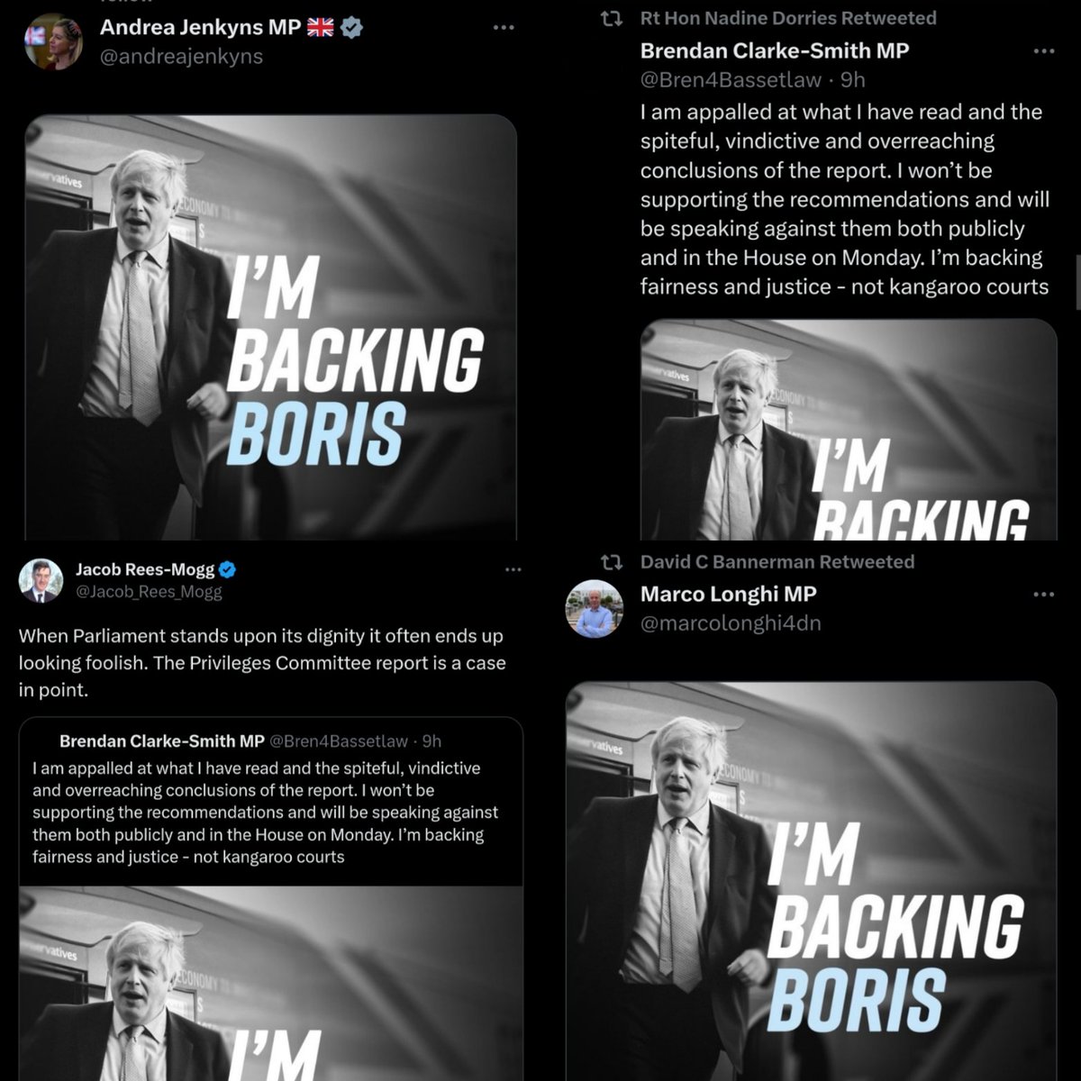 localnotail's tweet photo. devoted Johnson cultists want people to Back Boris
i want MPs & voters to Sack Boris
Abstain if you have to, but anyone who votes against the Privileges Committee report into his #Partygate conduct is a deluded fanatic who doesn't respect Parliamentary sovereignty
#SackBoris https://t.co/nmHvZ2hGia