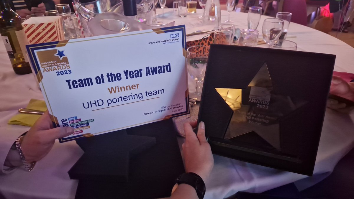 UHD Portering Department (@uhd_porters) on Twitter photo And we won!!!!!!!!
This is a great achievement for the whole of <a href="/UHD_Porters/">UHD Portering Department</a>.
Thank you to <a href="/UHD_NHS/">University Hospitals Dorset NHS Foundation Trust</a> for recognising the hard work we do And we won!!!!!!!!
This is a great achievement for the whole of <a href="/UHD_Porters/">UHD Portering Department</a>.
Thank you to <a href="/UHD_NHS/">University Hospitals Dorset NHS Foundation Trust</a> for recognising the hard work we do