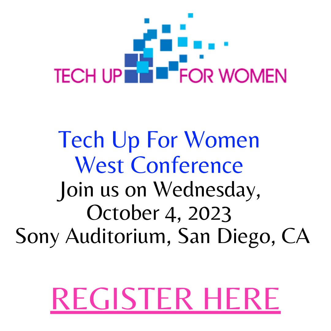 Register now for our West Coast conference in October! Sign up at lnkd.in/eeAYy47Q for an empowering day of tech speakers, networking, and recruiting for women in the tech and STEM space!! 👩‍💻💙 #sandiego #techupforwomen #womenintech #techup #techuptalks #techupforwomen