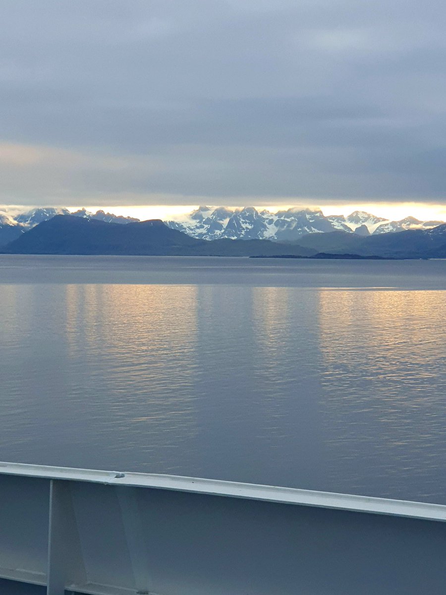 View from the back of my cruise ship. 10.26pm. #Norway #LandOfTtheMidnightSun #ArcticCircle #shiplife