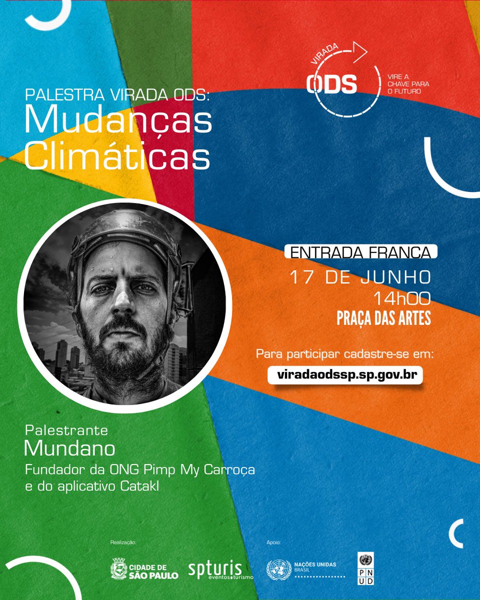 viradaods's tweet photo. No dia 17/06, na segunda edição da Virada ODS, convidamos o fundador da ONG Pimp My Carroça e do aplicativo Cataki, Mudando. https://t.co/2A6piZBVic