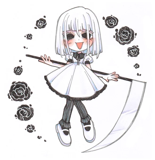 Yoru, God of Time, who thinks she looks so cool and intimidating holding a scythe that she doesn't actually use.