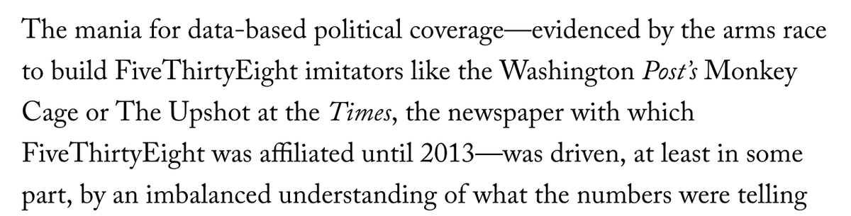 I'm sorry to pile on this piece, but LOL at the idea that the Post 'built' @monkeycageblog to be an 'imitator' of @FiveThirtyEight. I wish the @NewYorker had fact-checked this.