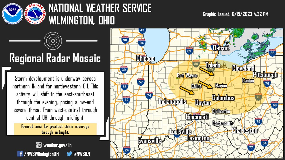 NWS Wilmington OH on Twitter "[435 PM] Storm development is now