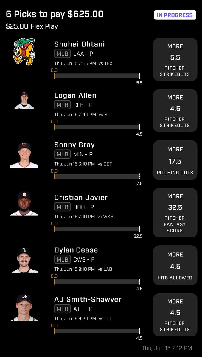 ⭐️ MLB 🌭 FreePlay ⭐️

Gray was taken off the board you can replace him with Marcus Stroman “O” 34 FP 

Copy my PrizePicks entry using this link: 
app.prizepicks.com/board/projId=1…

#GamblingTwitter #PrizePicks