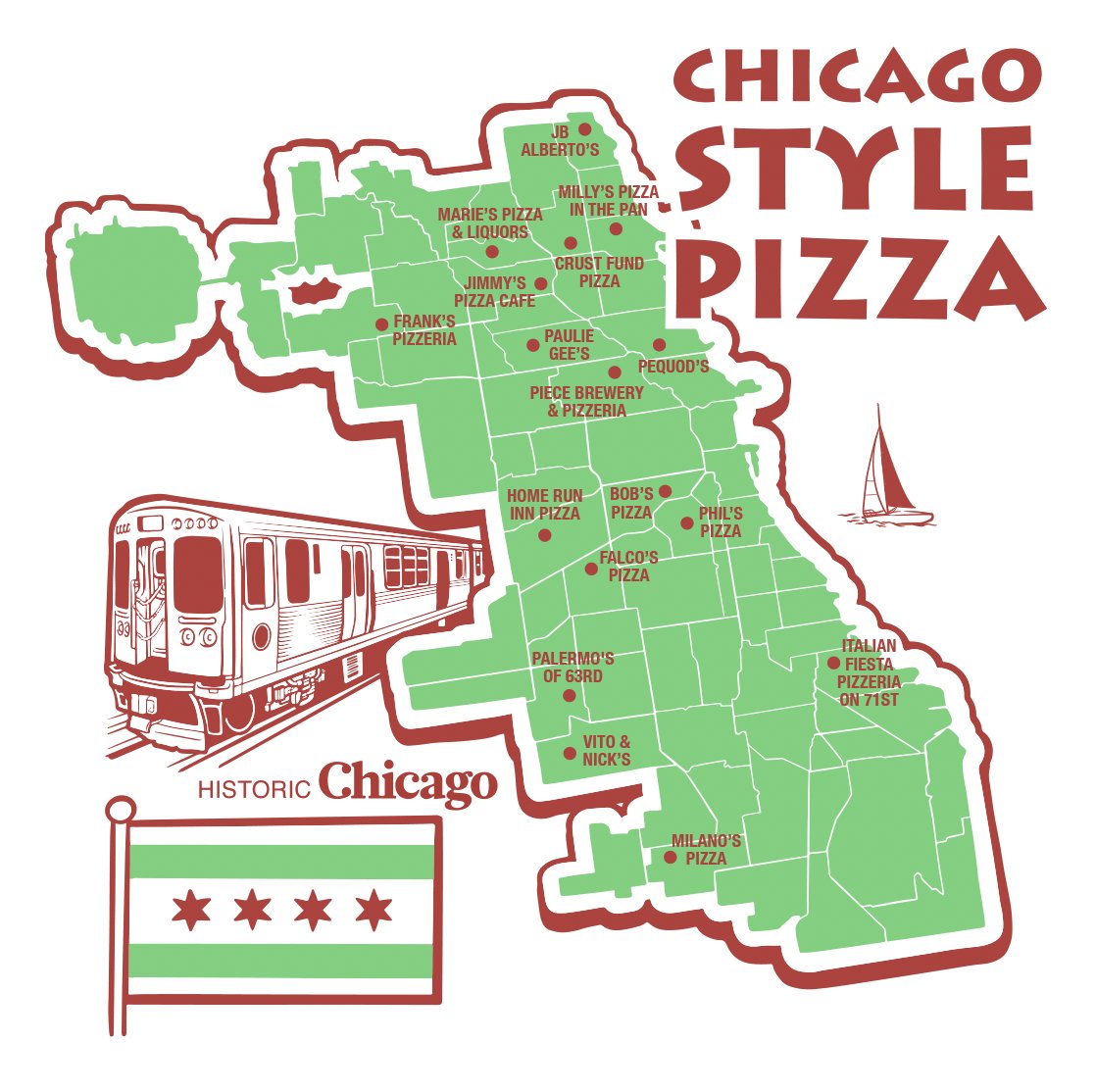 HarebrainedInc's tweet photo. As promised, I made a second pizza design; this time with a map full of top notch Chicago pizza joints! 

(And yes, I'm fully aware I didn't include the Thompson Center's Sbarro.) https://t.co/BcNey5W5Yt