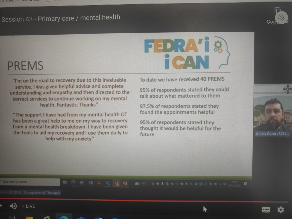 Thank you to <a href="/OT_in_MH/">Alexis Foran-Conn</a> who presented our mental well-being primary care OT model and outcomes at RCOT conference today <a href="/RachelWylie17/">Rachel Wylie</a> <a href="/JCAshtonOT/">Jamy Ashton</a> To <a href="/lucymiriam65/">Lucy Clarke</a> and Gaynor, and to all our Occupational Therapists, involved well done.